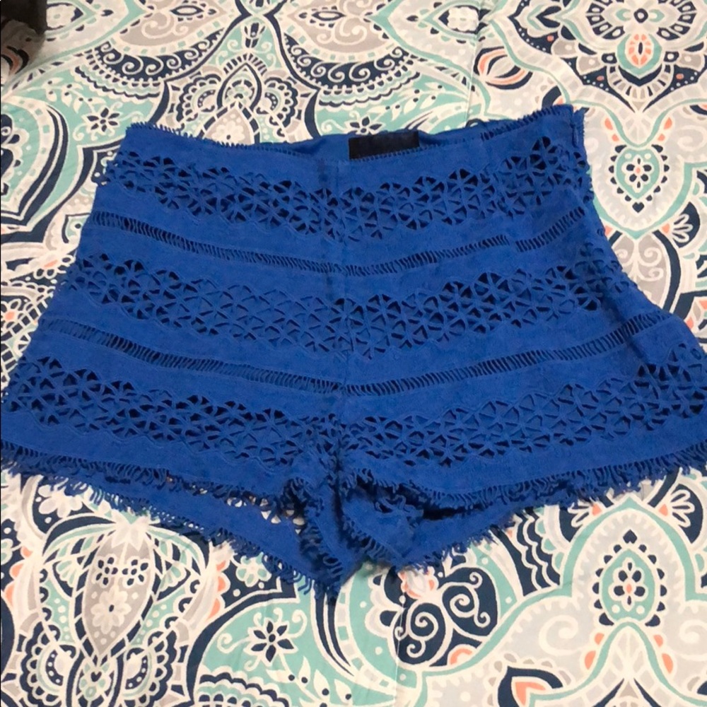 High waisted cute summer blue shorts
